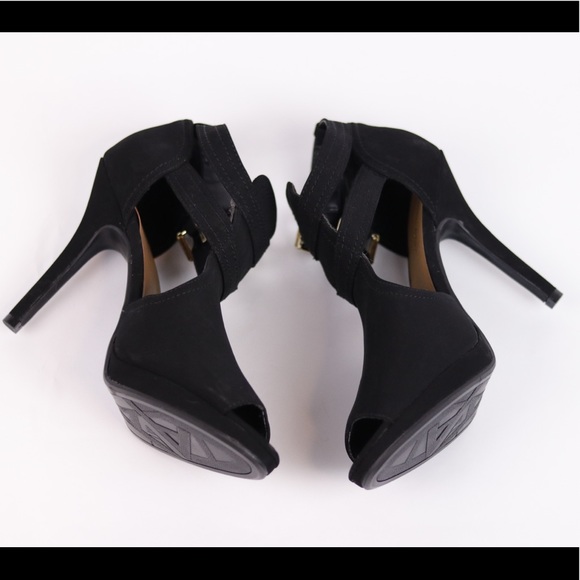 Andiamo black peep toe booties pumps 9.5 - Picture 10 of 12